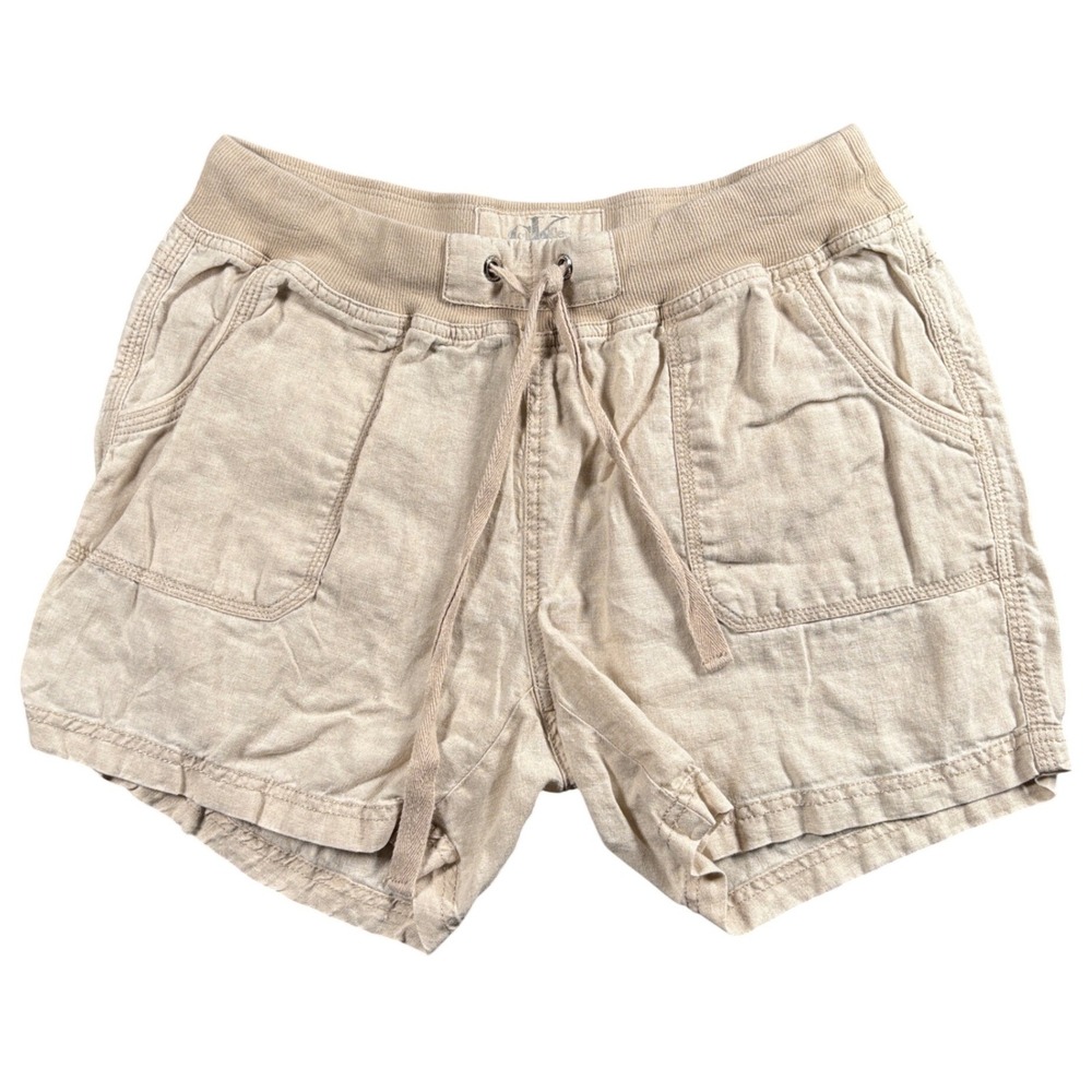 VTG Calvin Klein Linen Shorts 28 Drawstring Minimalist Coastal Grandmother